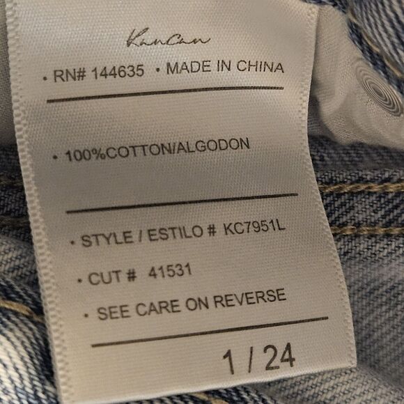KanCan Ultra High Rise Rambler Denim Shorts Buttonfly Size 1/24 Distressed NWT - Picture 7 of 10